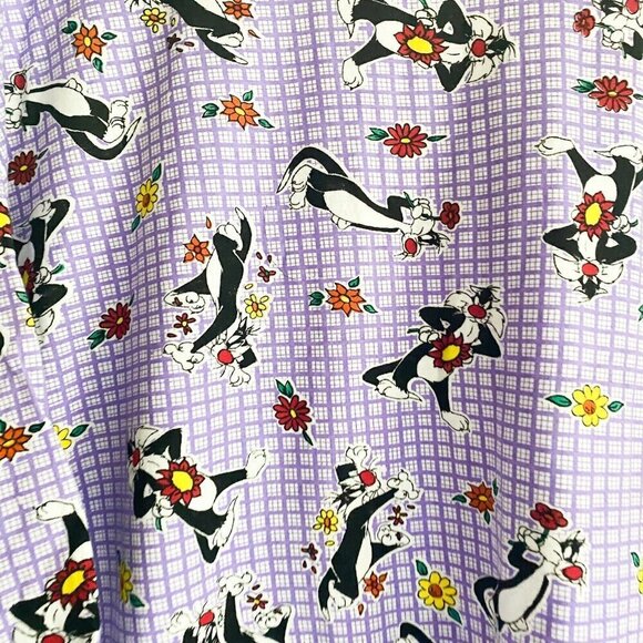 Looney  Tunes Cat Sylvester J. Pussycat Sr. Floral Sleep Shirt 2XL - Picture 5 of 5